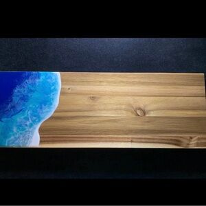Ocean Wave Resin Wood Serving Board